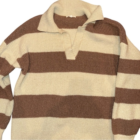 Blu Pepper Polo Brown and Cream Sweater Dress - Picture 4 of 10